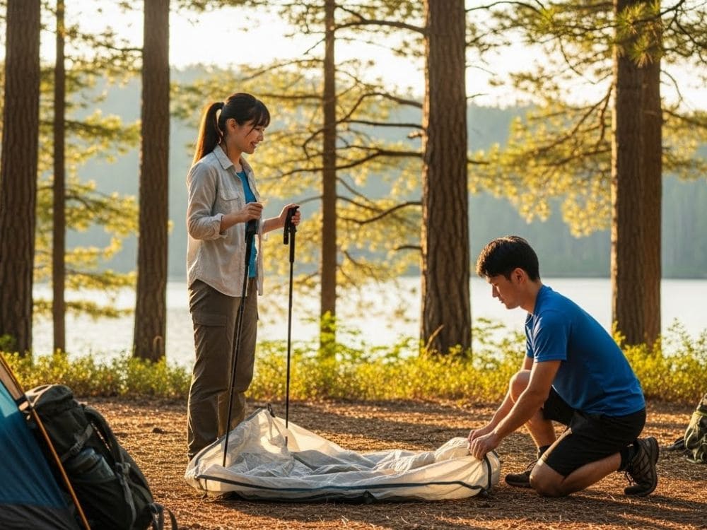 テント設営の画像